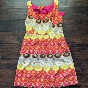 NWOT Modcloth Retro Floral Tie Back Textured Dress